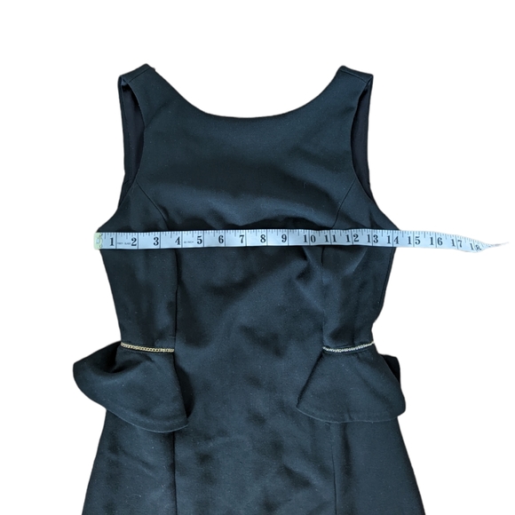 ZARA pencil peplum dress with gold chain detail size S Small - Picture 2 of 7